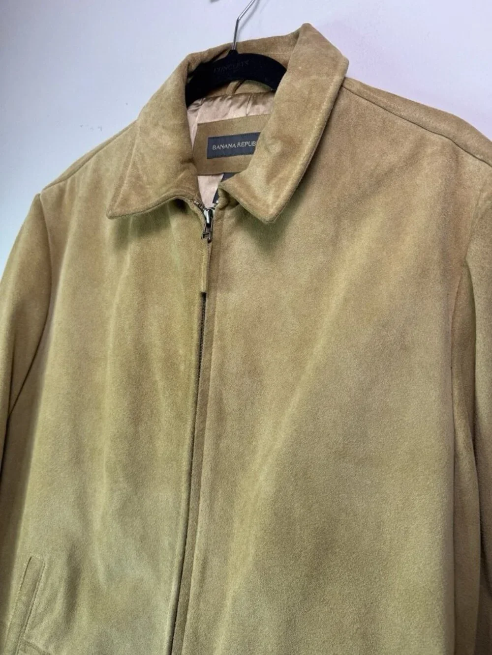 Banana Republic Men’s Suede Leather Collared Zip Up Jacket Size Small